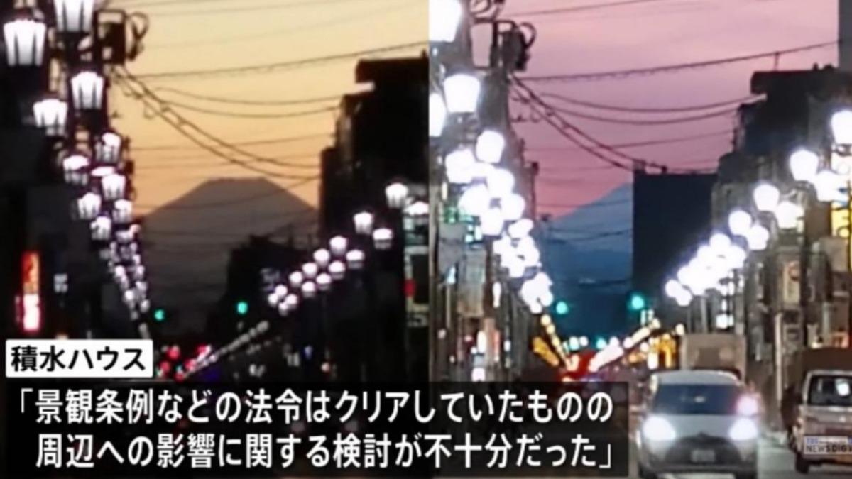 新蓋的大樓會遮蔽到富士山。（圖／翻攝自TBS）