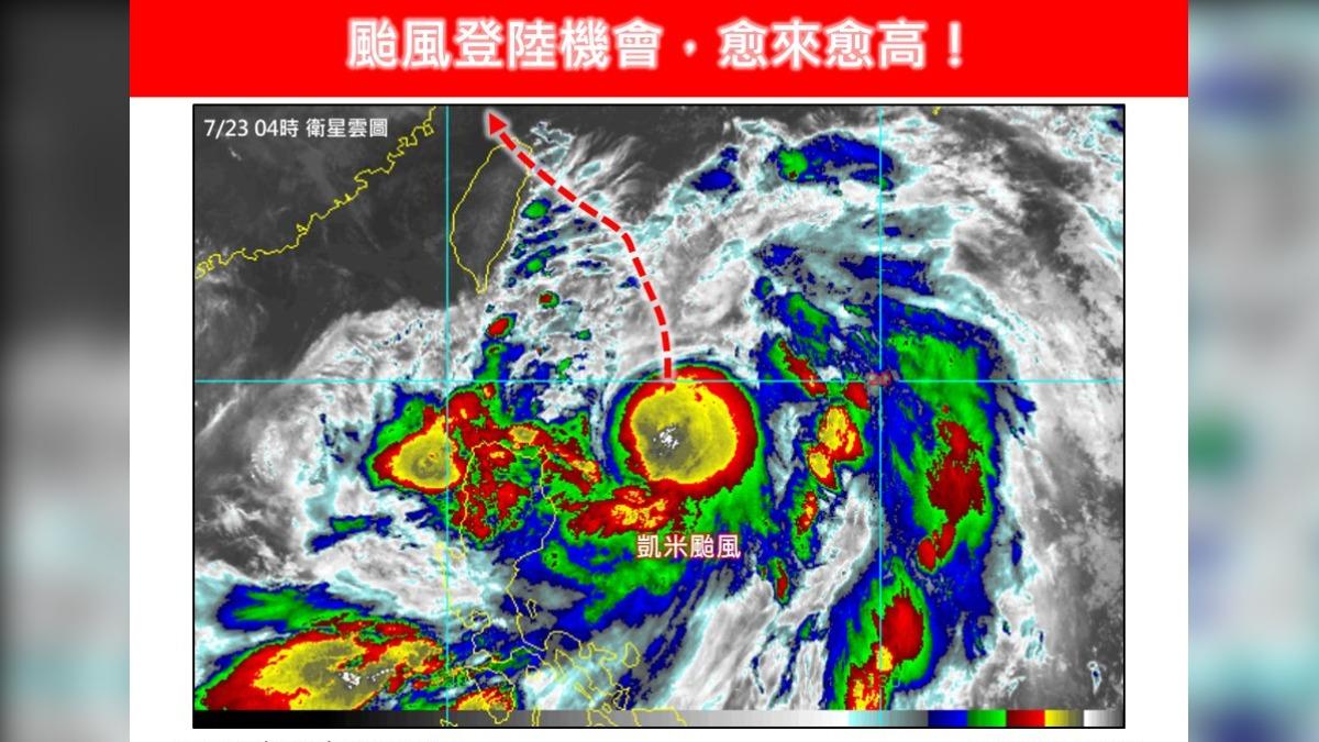 天氣/凱米颱風增大增胖!專家估「路徑有南修空間」:與台灣直球對決