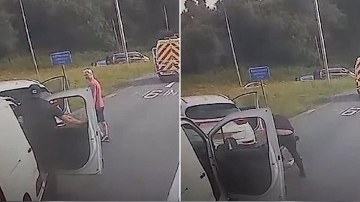 惹錯人!英國路怒症駕駛攔車約戰 見「魁武男」下車秒龜縮