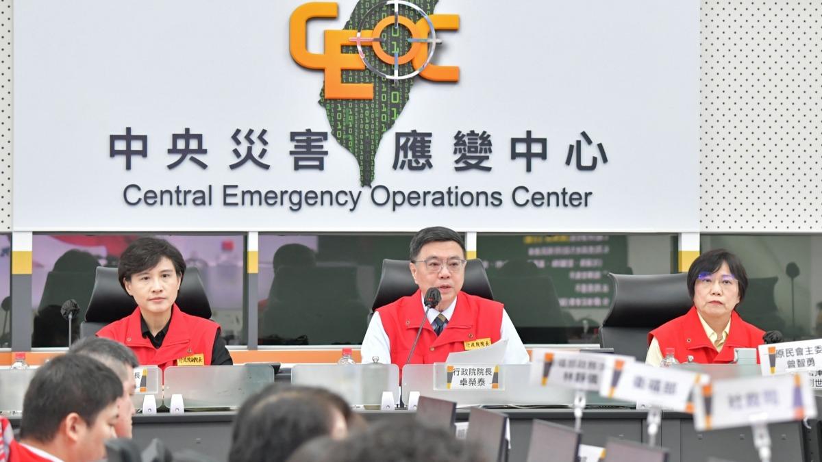 凱米颱風襲台 卓揆責成經濟部、台電「確保水電供應穩定」