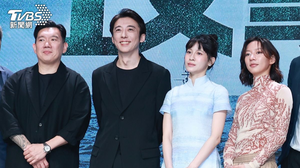 杜汶澤(左起)、高橋一生、連俞涵、陳妤合作台劇。(圖/黃城碩攝)