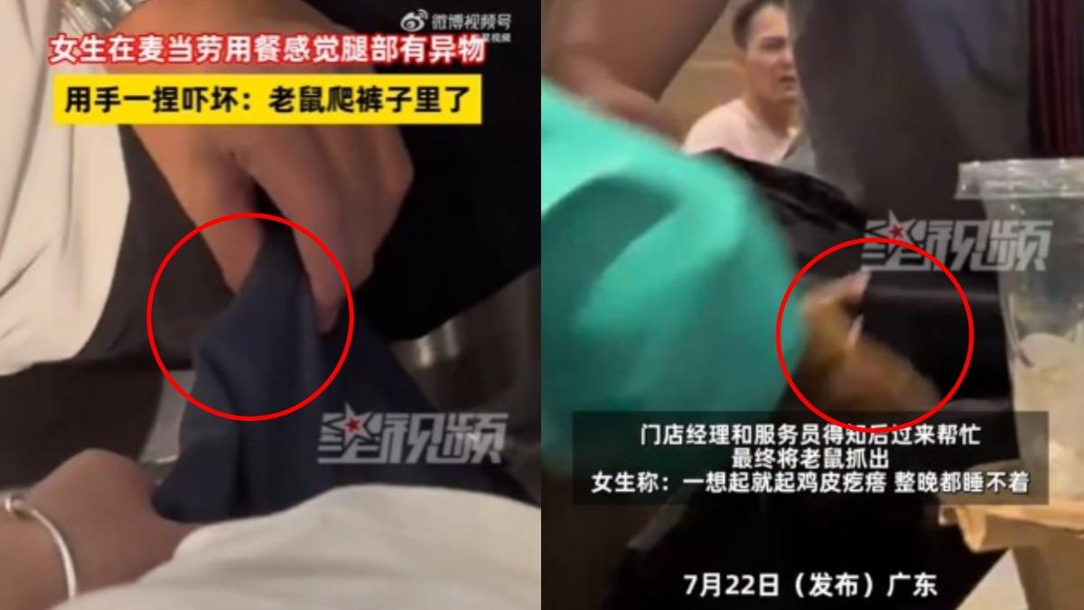 以為是蟲!陸女吃一半「異物鑽褲管」 手捏崩潰了:老鼠爬到大腿