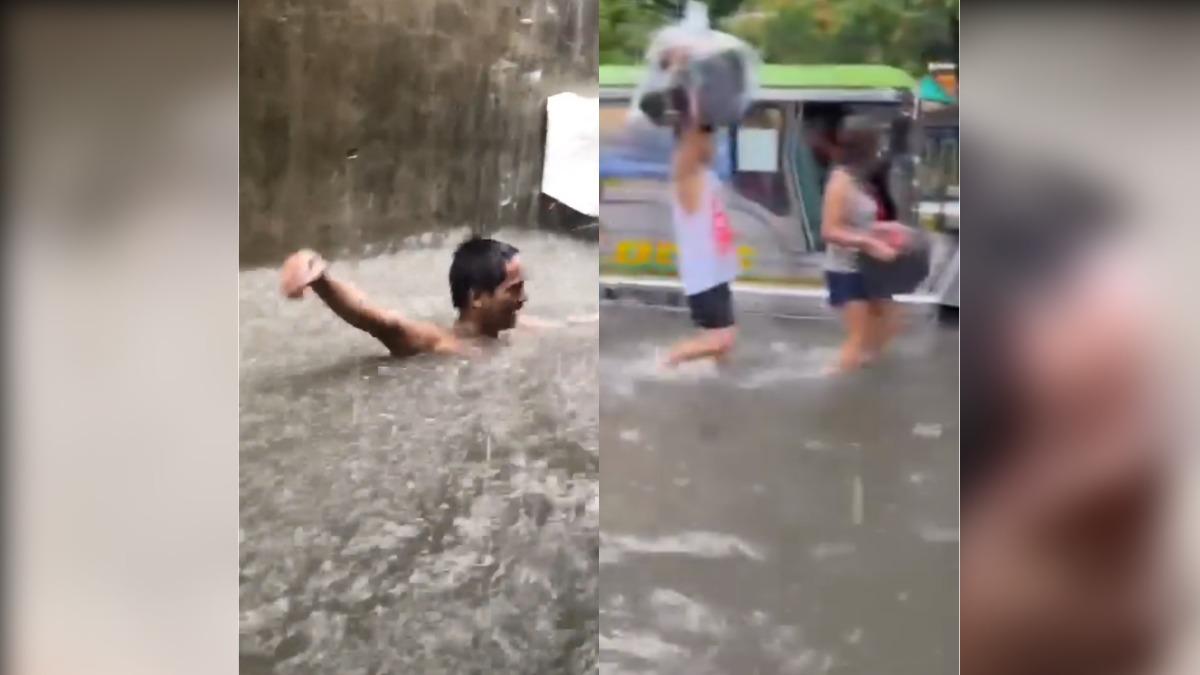 颱風凱米引入西南氣流，豐沛雨量導致菲律賓馬尼拉遭遇洪水災情。（圖／翻攝自臉書Shyries Alonzo）