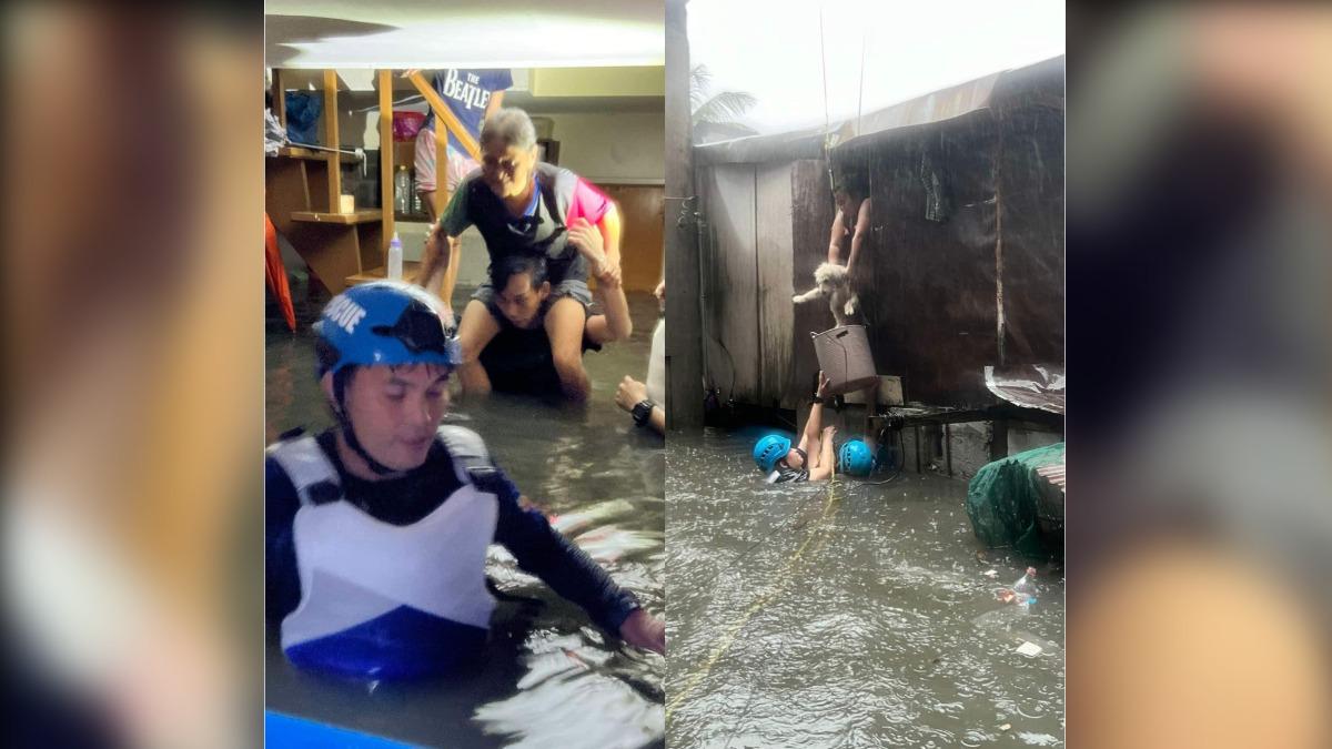 凱米颱風襲擊菲律賓，驚人雨量讓馬尼拉陷入洪水災情。（圖／翻攝自Manila DRRM Office粉專）