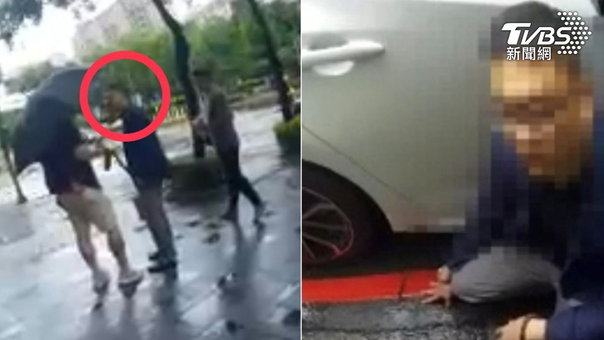 警方埋伏逮捕王姓車手。（圖／TVBS）