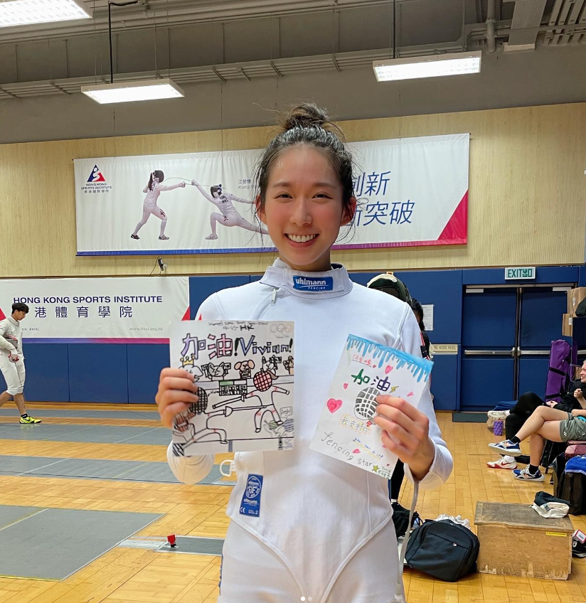 江旻憓在劍擊及讀書上都相當在行。（圖／翻攝自＠vmwkong IG）