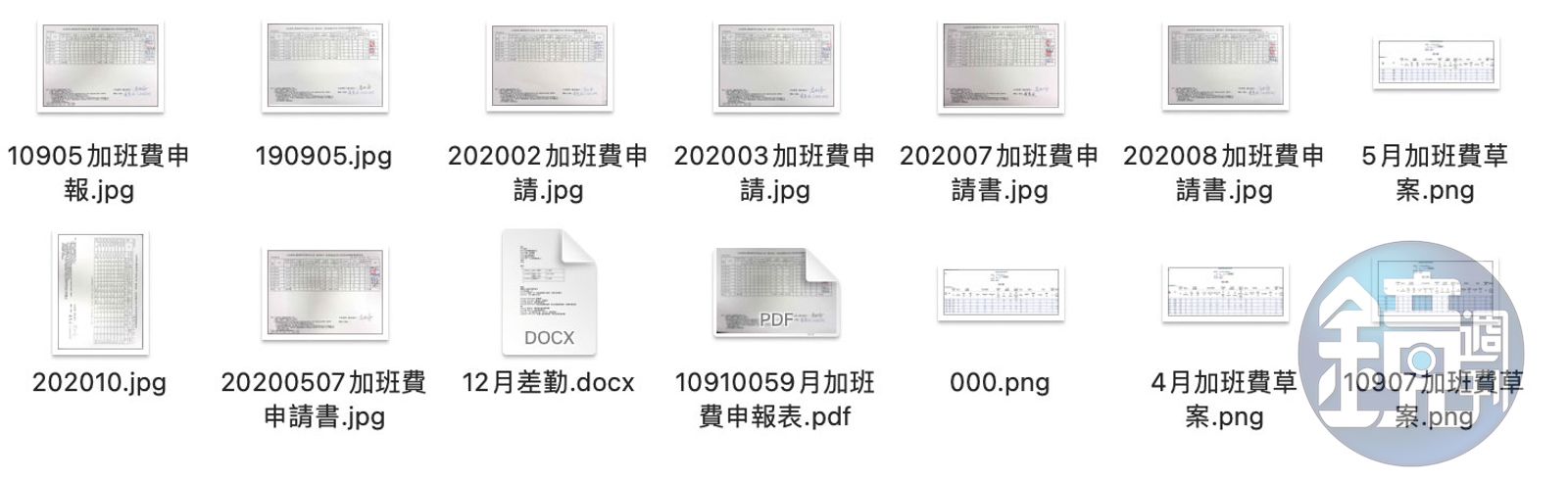 本刊當年獨家揭露的25個祕檔,包含關鍵的13頁內帳及高親簽的文件,成她低薪高報助理費的證據。(圖/鏡週刊)