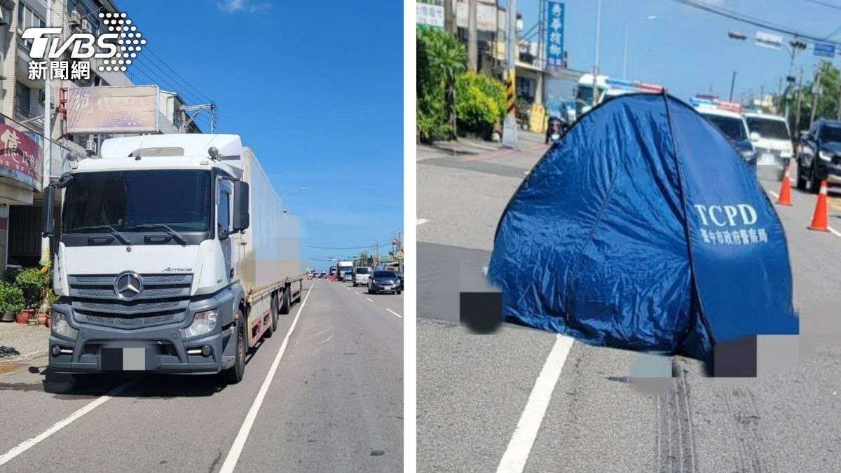 悚!台中大貨車碰撞機車 68歲騎士遭輾當場魂斷輪下