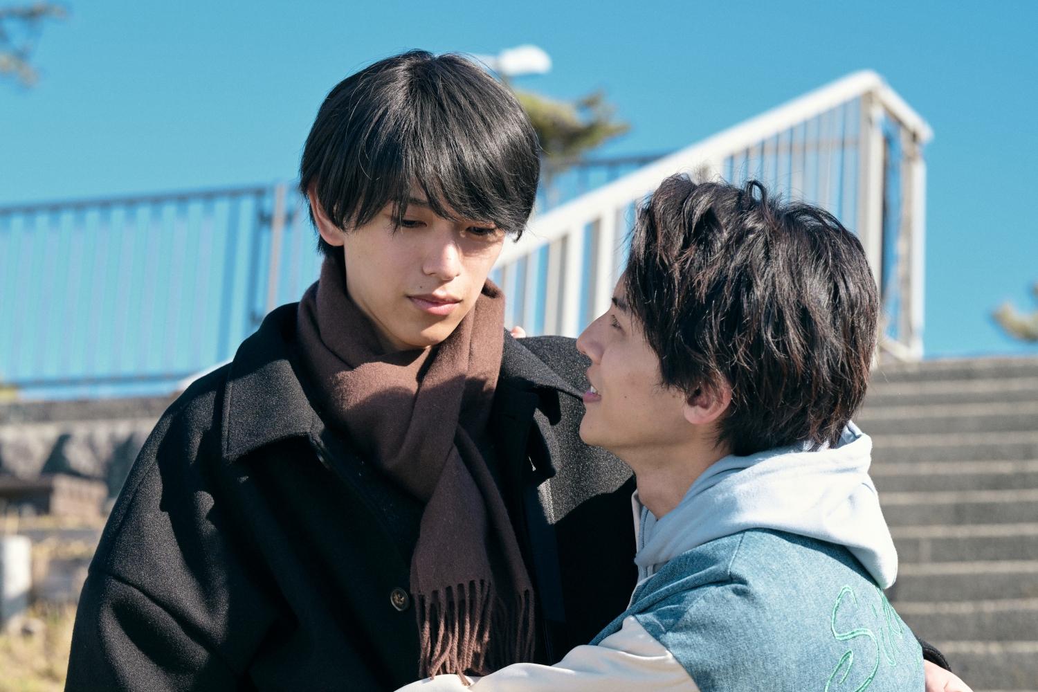 深田龍生(左)、矢花黎相差了近10公分,也營造出曖昧互動。(圖/©「マイストロベリーフィルム」製作委員会・MBS)