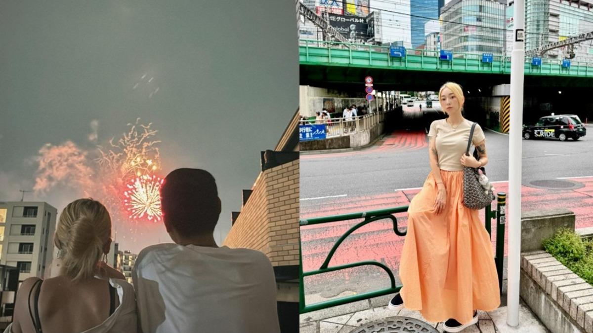 張少懷在2013年與翁馨儀結婚,一家最近在東京過暑假。(圖/翻攝自翁馨儀臉書)