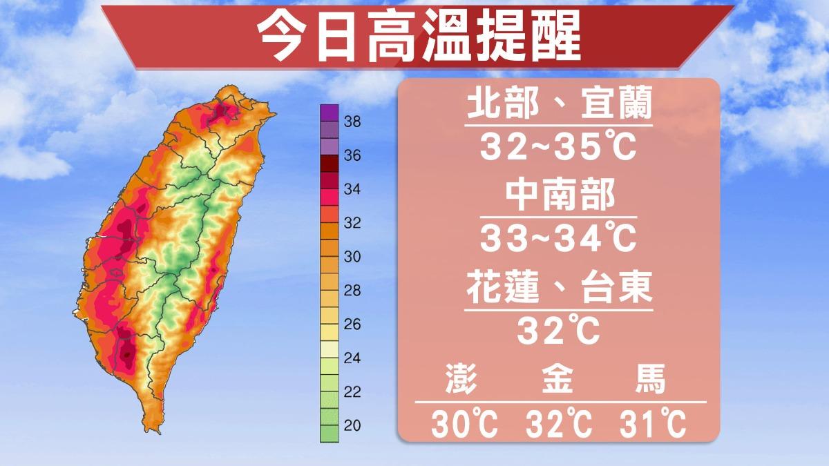 各地高溫資訊。(圖/TVBS)