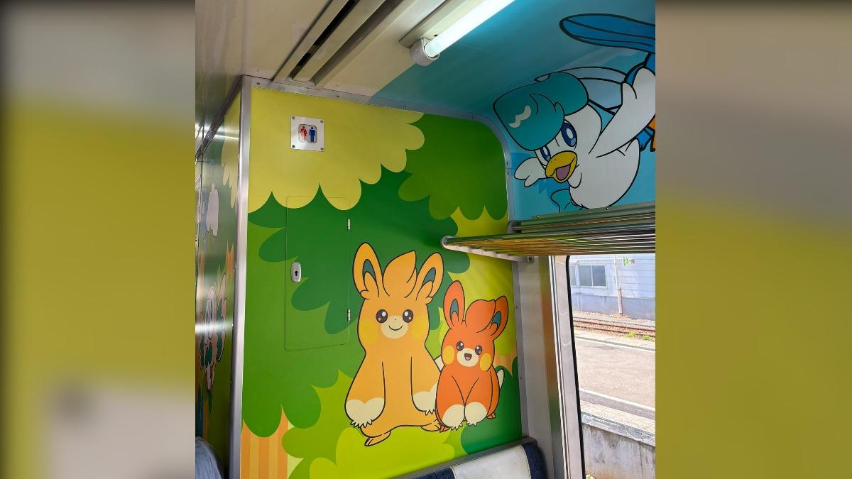 人氣動畫寶可夢的角色們紛紛在列車上登場。(圖/擷取自X@pipipi_pika_)