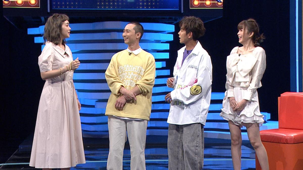 大霈(左起)談到男友,讓浩子、阿翔和馮媛甄質疑來歷。(圖/公視台語台提供)