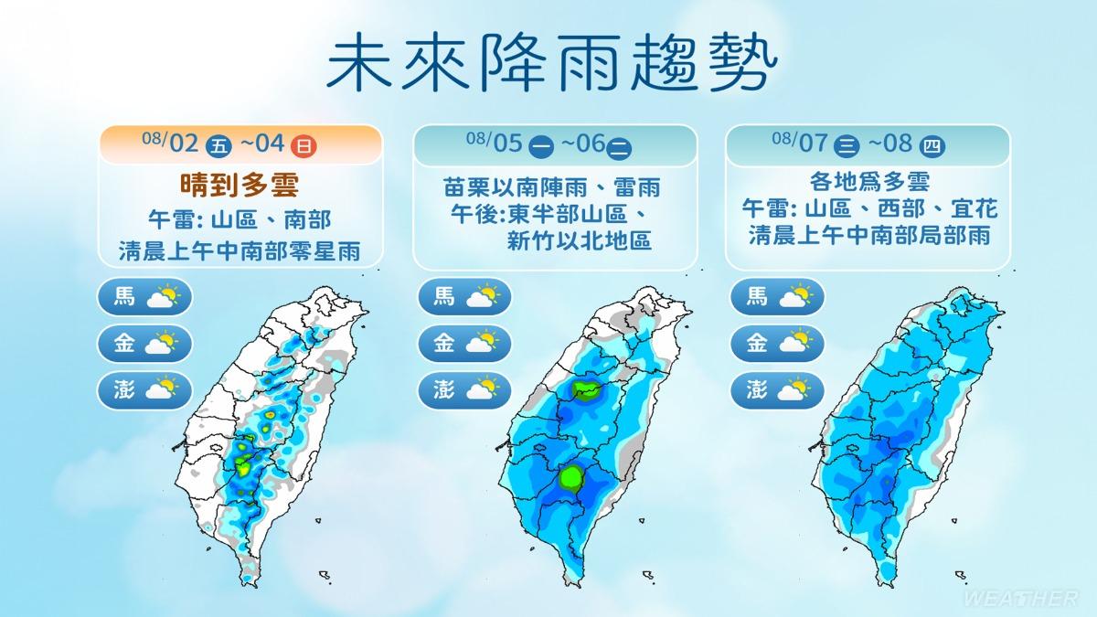 未來降雨趨勢。(圖/中央氣象署)