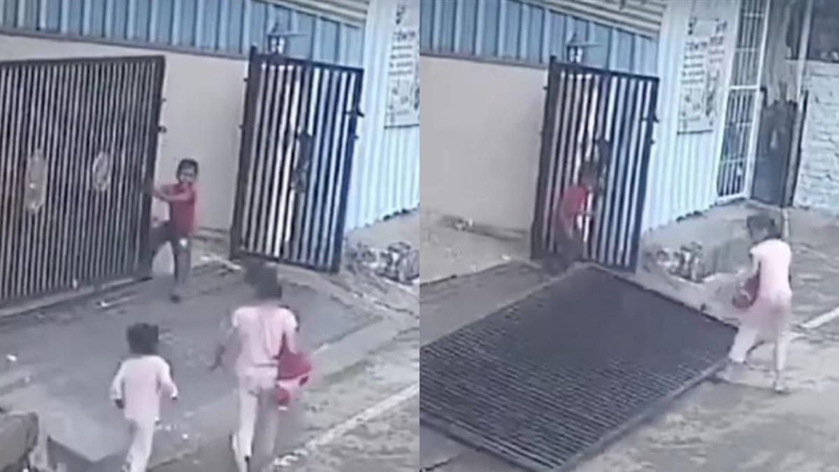 大鐵門突脫軌倒塌!印度3歲女童「來不急逃砸死」 驚悚畫面曝光