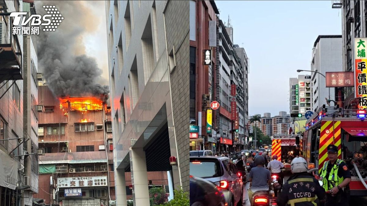 有片/台中住宅竄大火!5樓全面燃燒遭吞噬 獨居婦整理回收逃劫