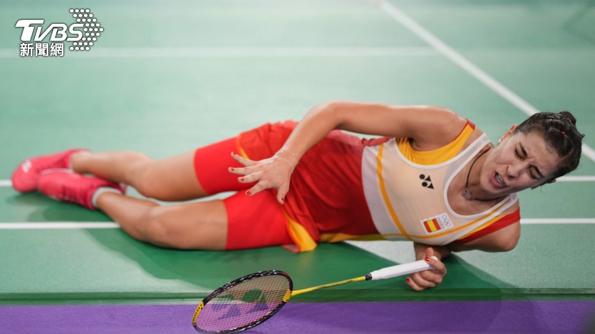 西班牙前球后馬琳(Carolina Marin)因傷退賽。(圖/達志影像美聯社)