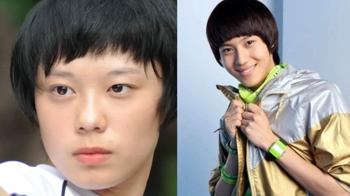 金藝智高中時代的照片被挖出後,有網友認為她當時撞臉男團SHINee成員泰民(右)。(圖/翻攝自X@5hineeingstars、chwith109)