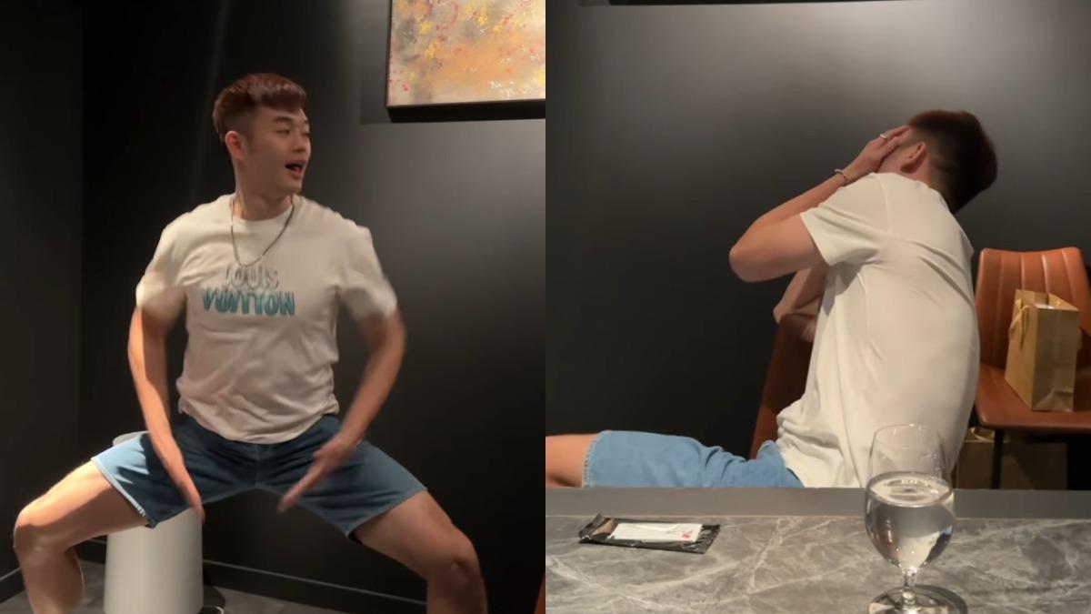 王齊麟曾承諾贏球會做出開高叉泳裝的動作。(圖/翻攝自Threads)