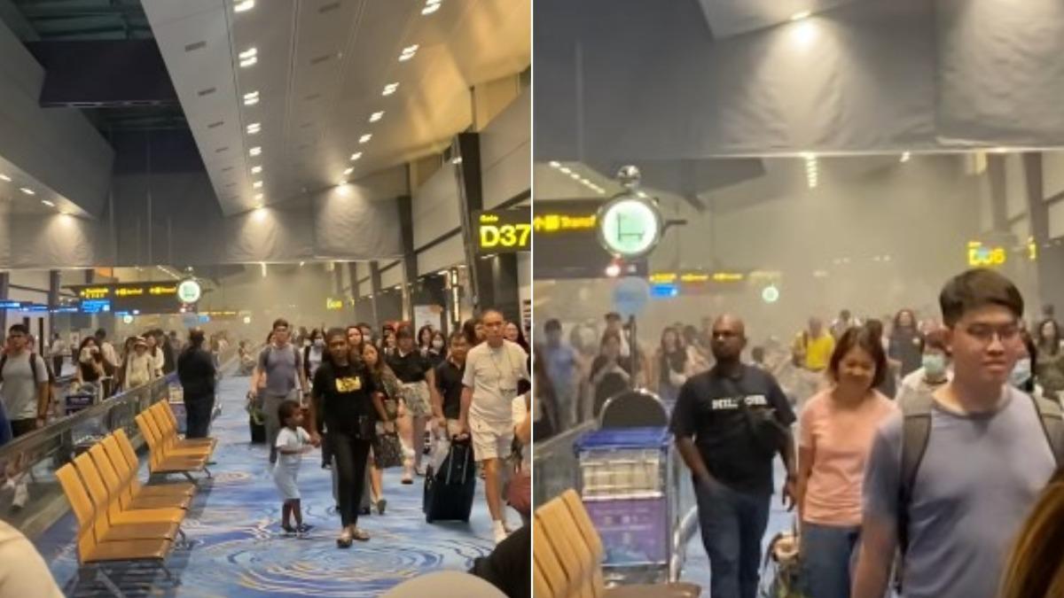 樟宜機場登機口X光機起火! 候機室「白煙壟罩」旅客急逃生