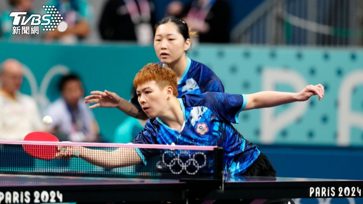 中華隊桌球女雙組合陳思羽(前)、簡彤娟(後)。(圖/達志影像美聯社)