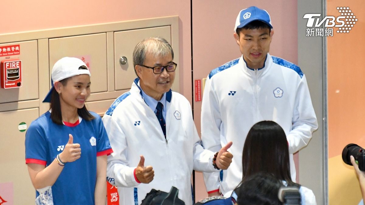 羽球好手「小戴」戴資穎與「小天」周天成。(圖/胡瑞麒攝)