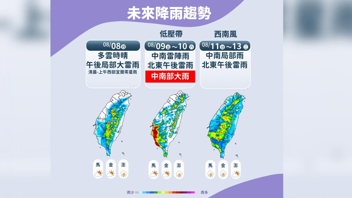 未來降雨趨勢。(圖/氣象署提供)