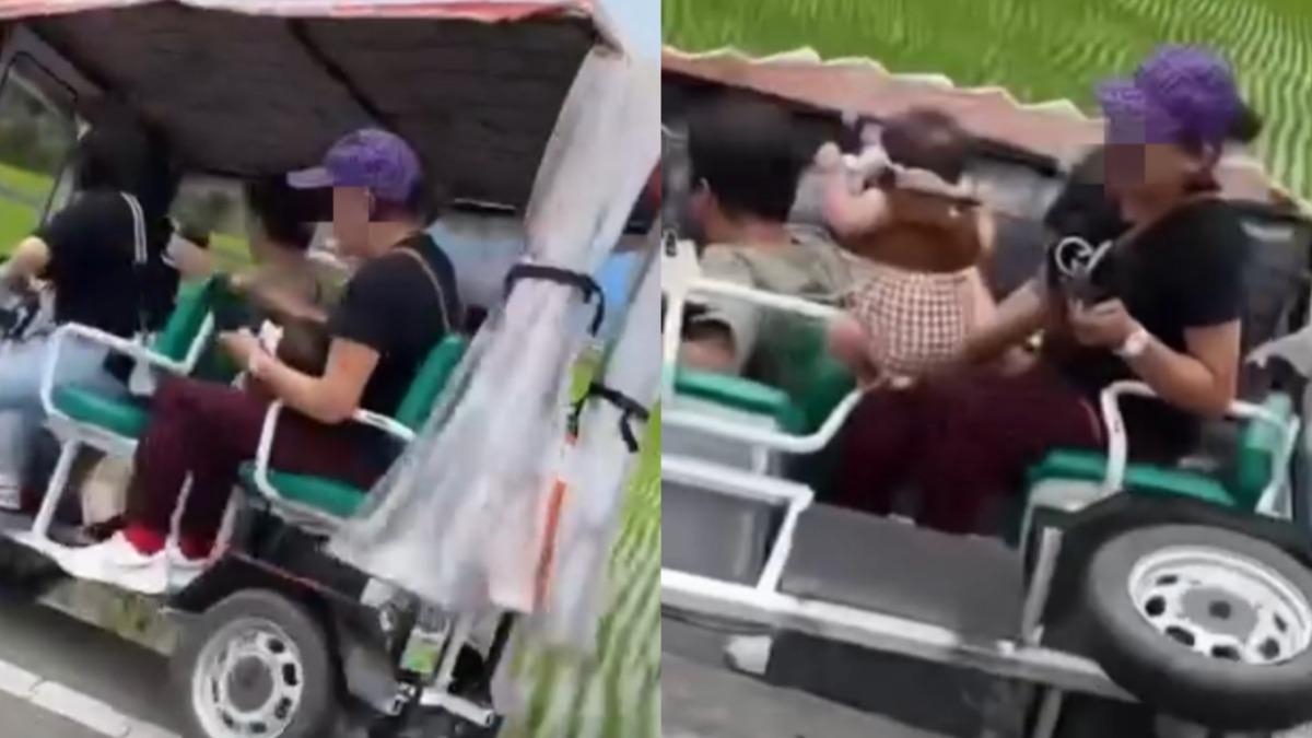 伯朗大道4輪車摔田裡！嬤手中嬰「瞬間飛起」　驚悚畫面曝光