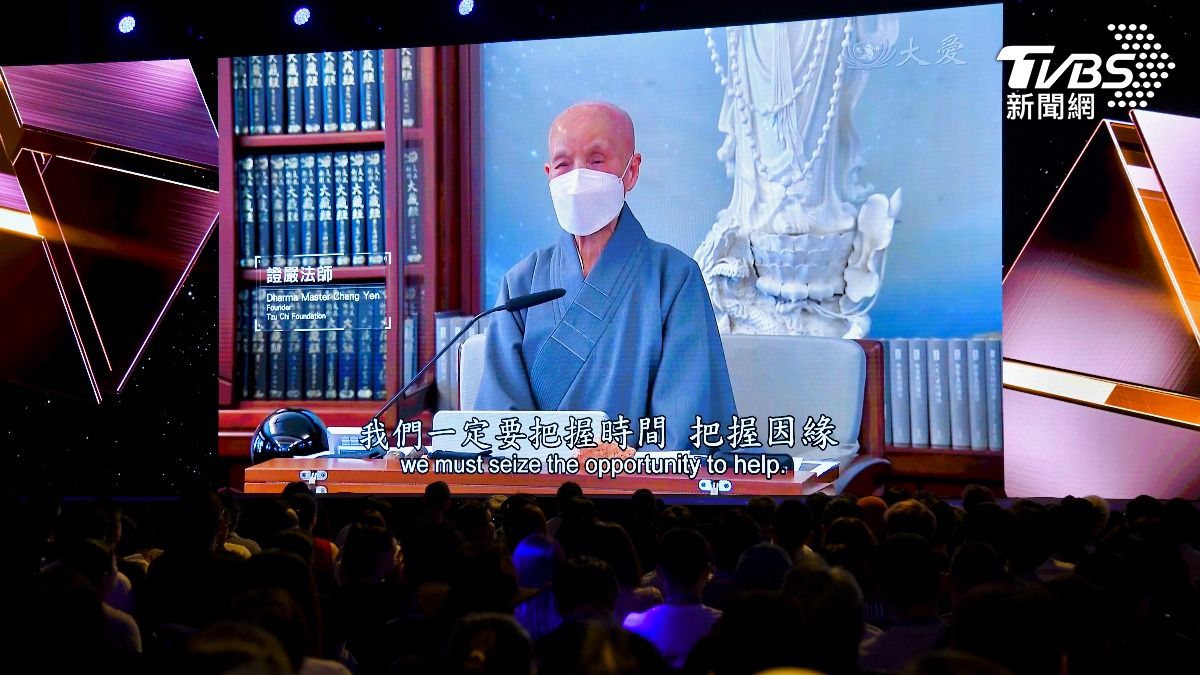 證嚴法師期許能引導科技持續向善。（圖／胡瑞麒攝）