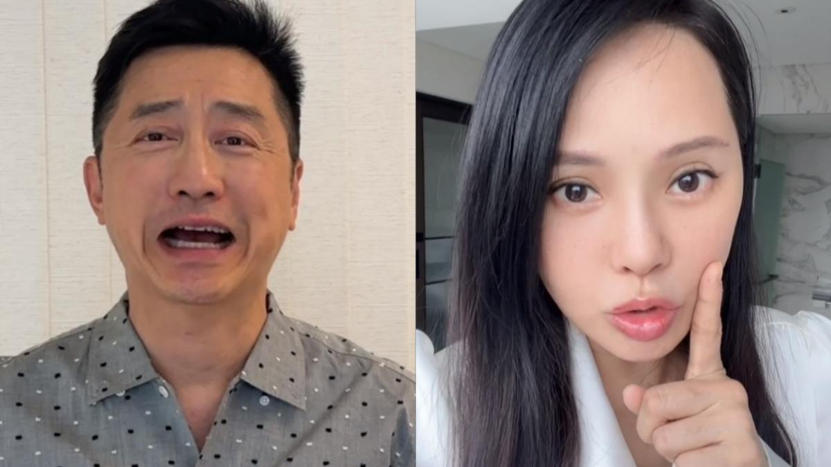 哈林(左圖)和伊能靜分別錄製影片替兒子打氣。(圖/翻攝自En-Li恩利工作室微博)