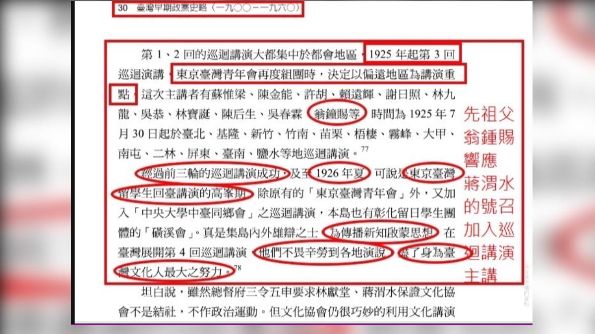 祖父遭控是日本人 翁曉玲秀證據轟:抹黑祖宗八代