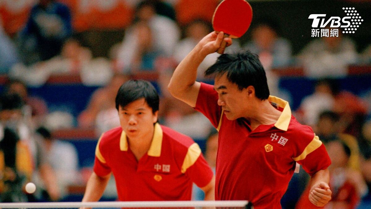 韋晴光1988年在漢城奧運桌球男雙賽事畫面曝光。（圖／達志影像美聯社）