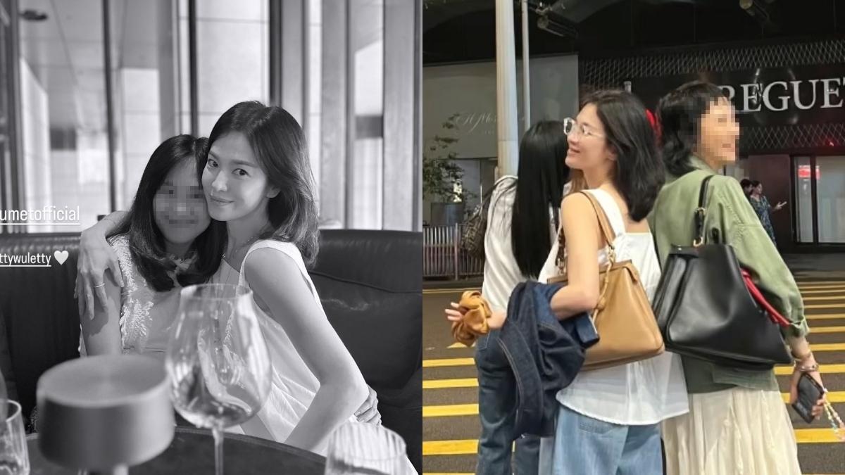 宋慧喬分享跟工作人員的合照,工作人員也拍下她走在街上的美圖。(圖/翻攝自宋慧喬IG)