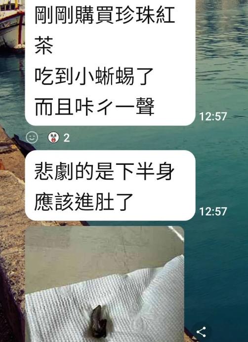 蜥蜴下半身已被女子吞下肚,(圖/翻攝畫面)