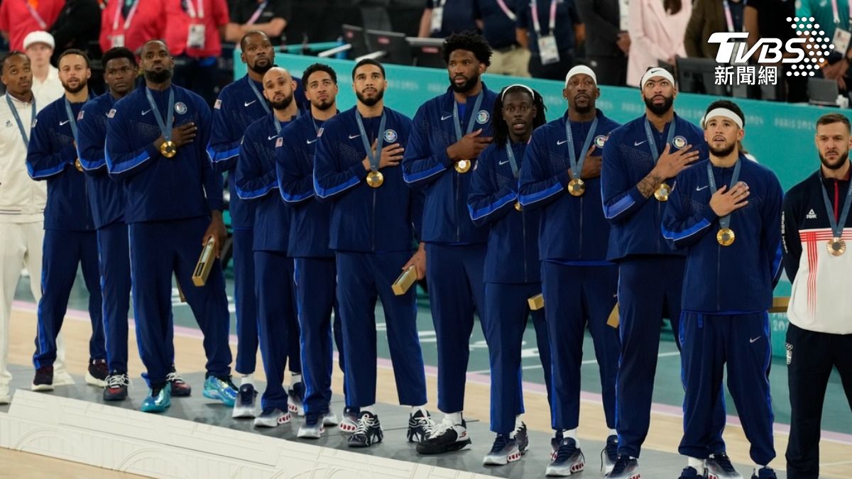 美國男籃六戰全勝奪金,締造奧運五連霸壯舉。(圖/達志影像美聯社)