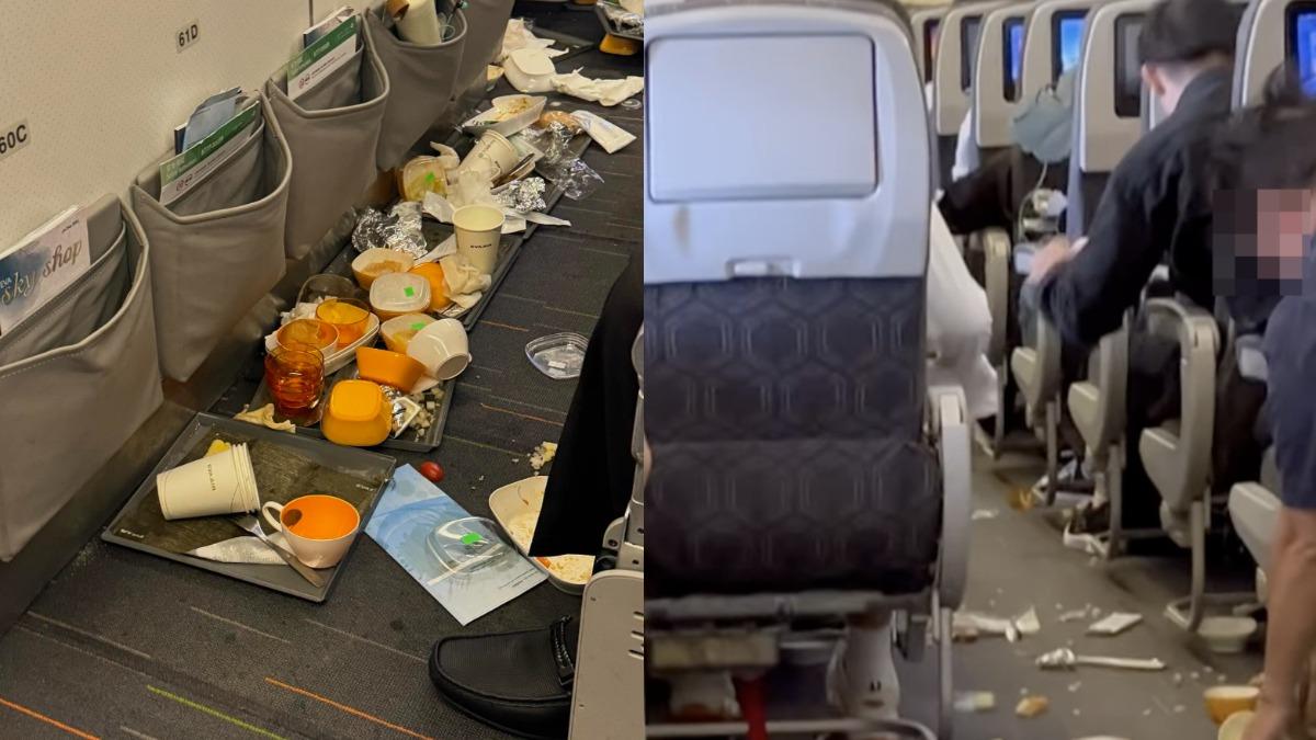 長榮航班遇「自由落體」亂流!飛機餐噴一地 6空服員受傷