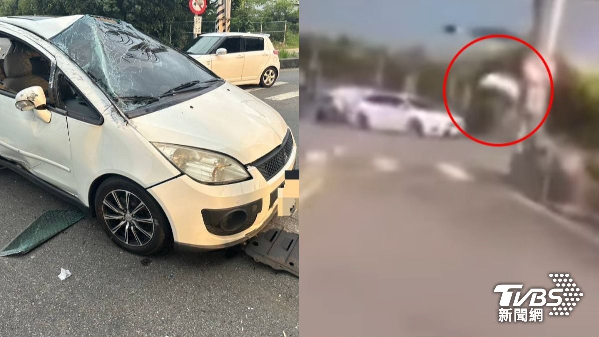 2車相撞!疑搶快「切西瓜」 翻滾180度驚險畫面曝