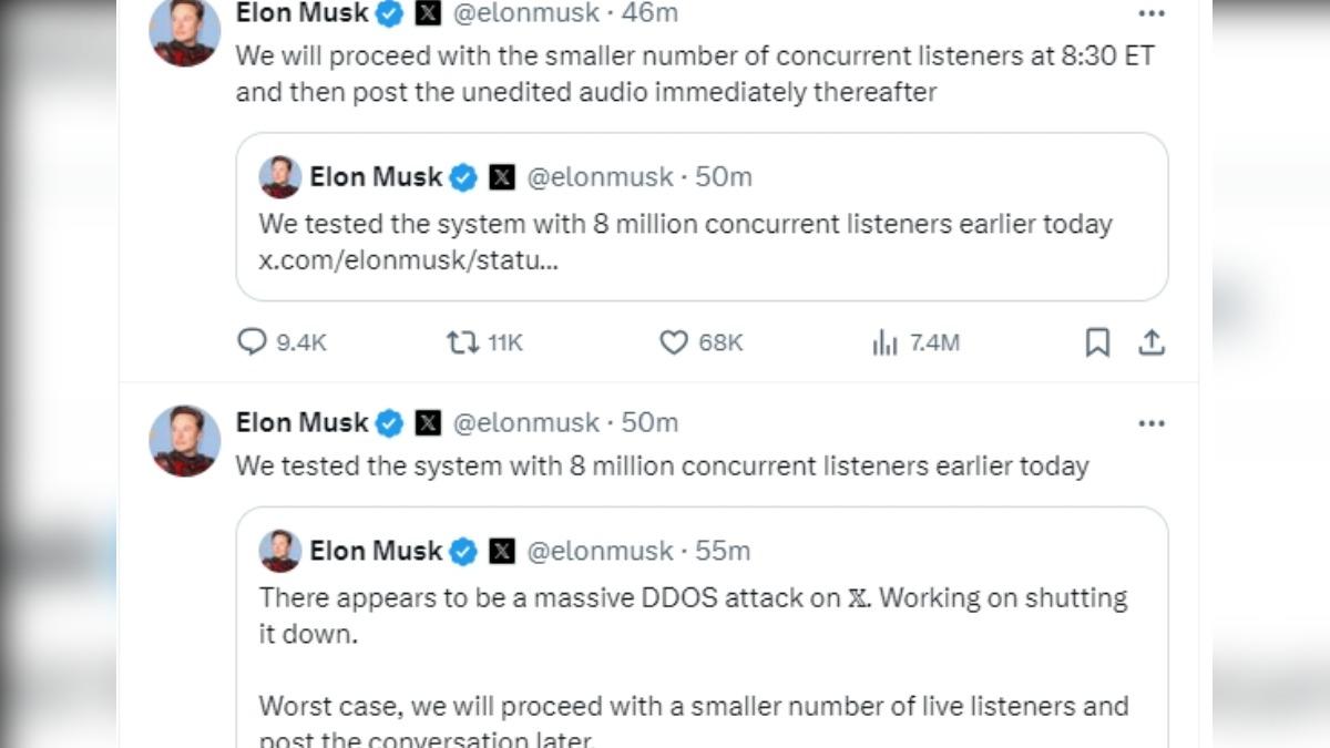 馬斯克發文稱曾測試800萬人流量。(圖/翻攝自 X Elon Musk)