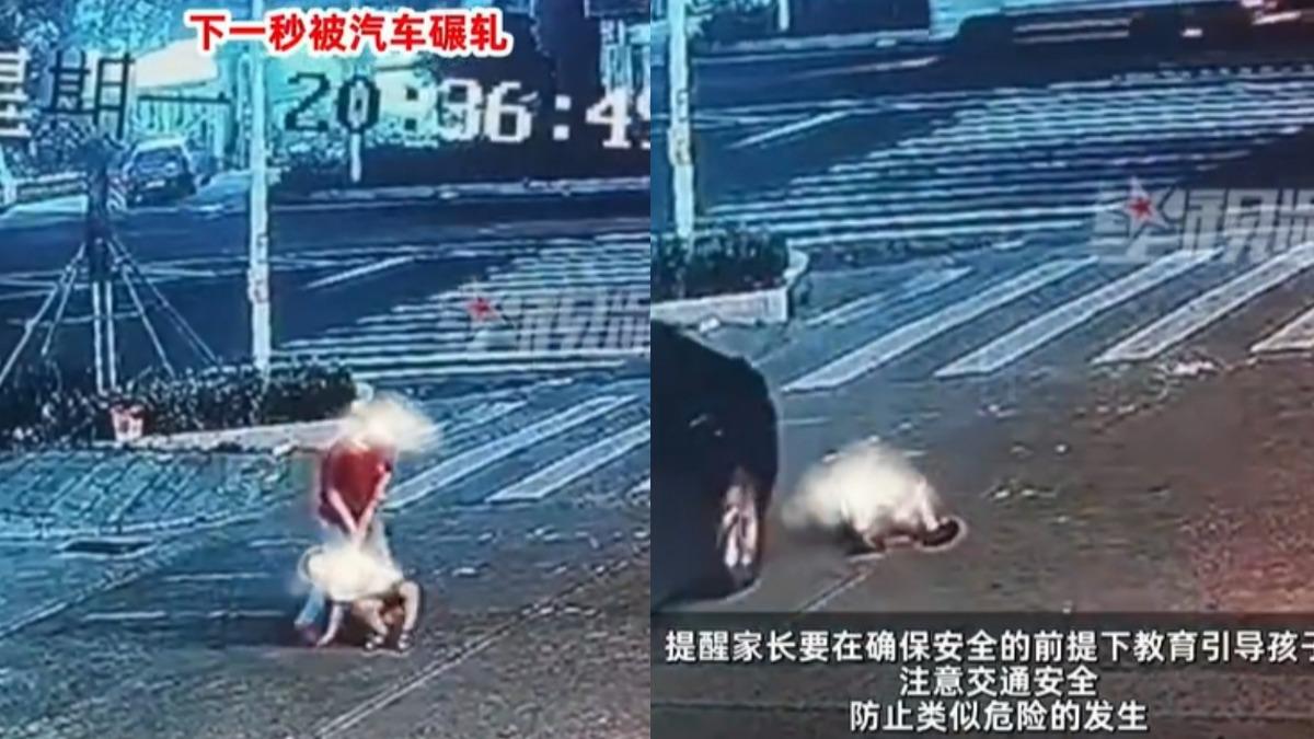 孩鬧脾氣躺馬路!陸母拉不動走人 下秒「車輾孩頭部」驚悚片曝