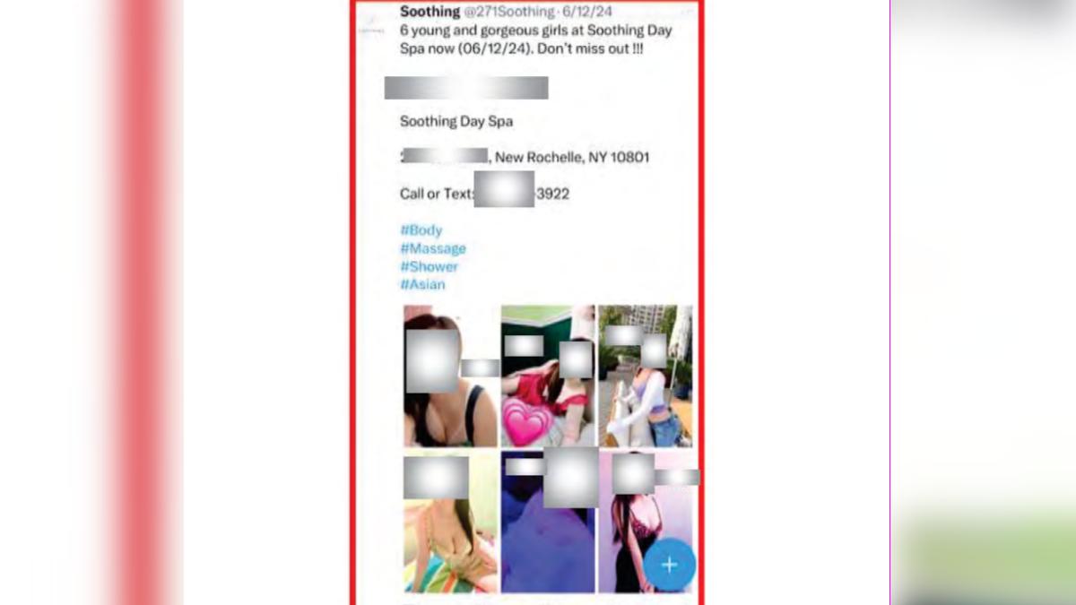 美國警方臥底破獲多家水療中心非法從事性交易,並在社群發現「誘人廣告」。(圖/翻攝自紐澤西檢察官辦公室)