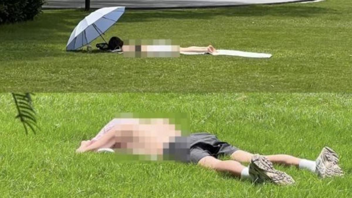 上海飆破40度!公園驚見「男女裸上身」集體躺平 網揭驚人效用