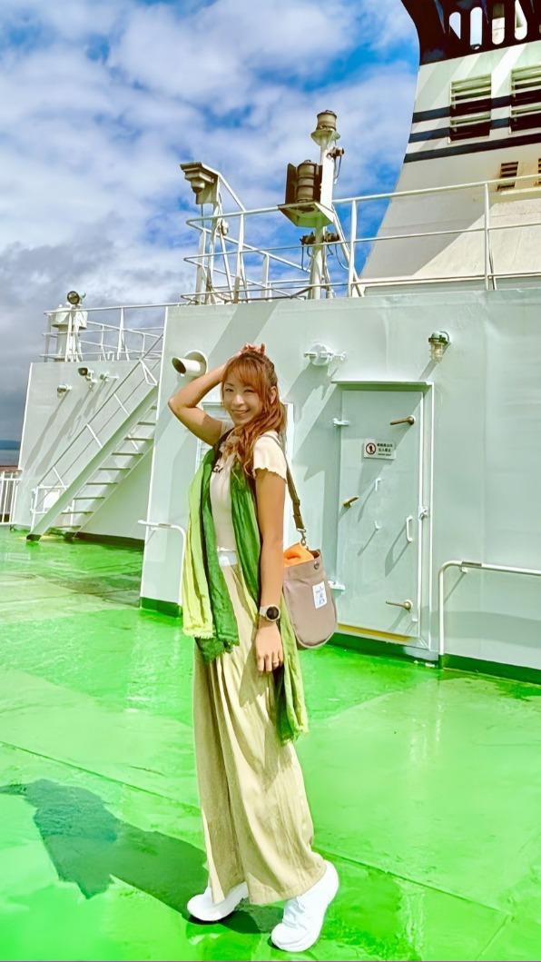 段慧琳近日搭渡輪旅遊。(圖/民視提供)