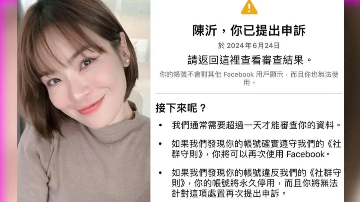 陳沂的臉書及IG帳號曾遭無預警停權數次。(圖/翻攝自陳沂臉書)