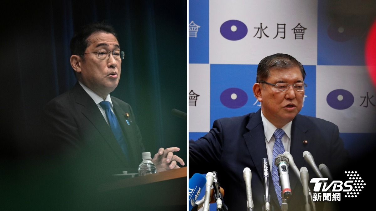 岸田與石破茂在今年6月27日的一家中國餐廳曾達成共識。(圖/達志影像路透社)