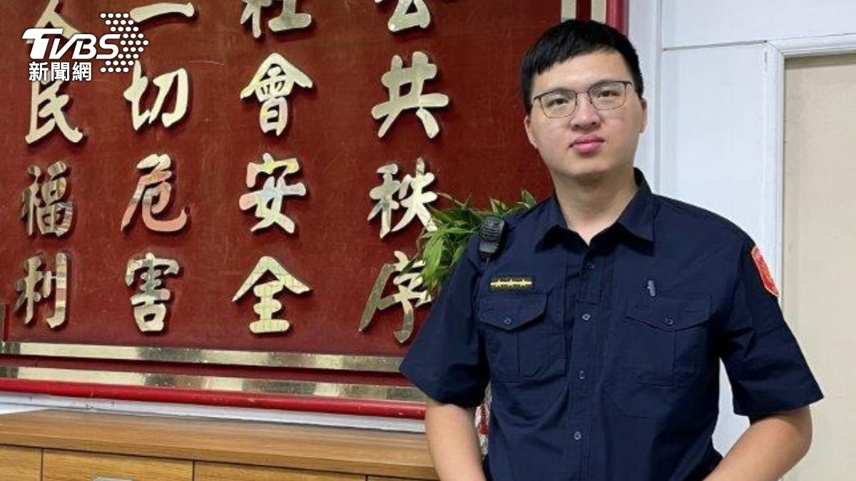 五分埔派出所警員陳鼎升英勇救人。(圖/TVBS)