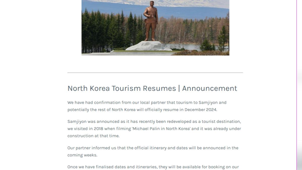 國營的高麗旅行社透過官網宣告,北韓將在今年12月恢復觀光旅遊。(圖/翻攝自Koryo Tours)