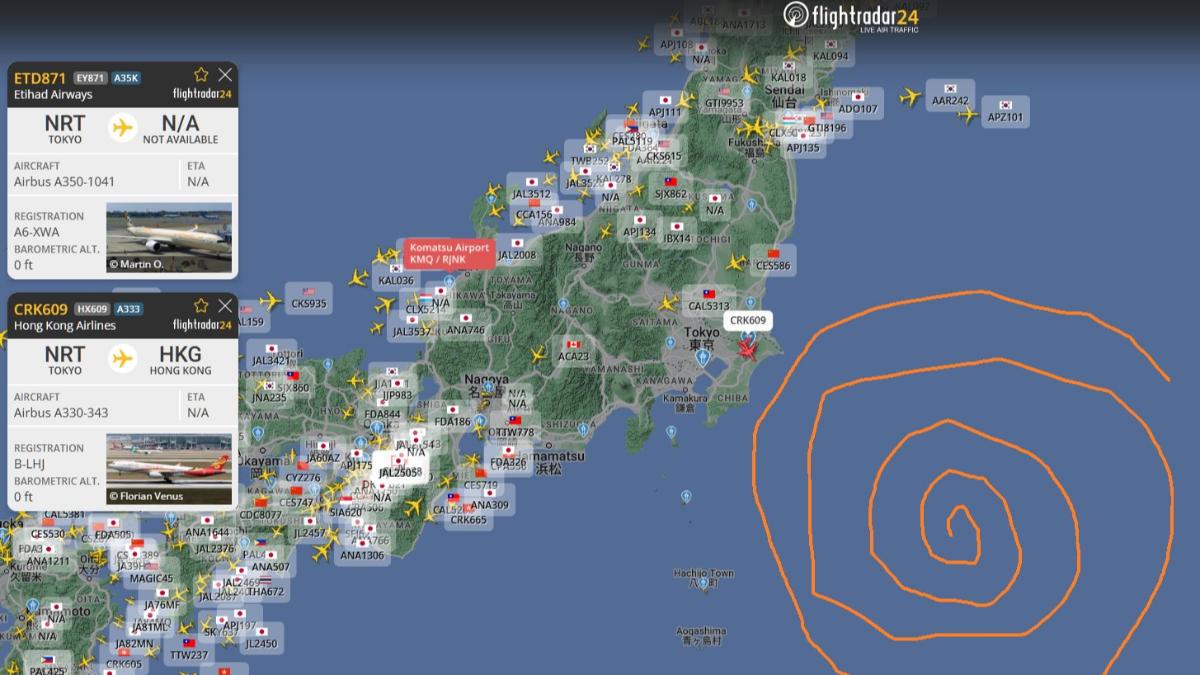 安比來襲羽田、成田「飛機全消失」 僅2機勇猛起飛、追跡數衝全球第一