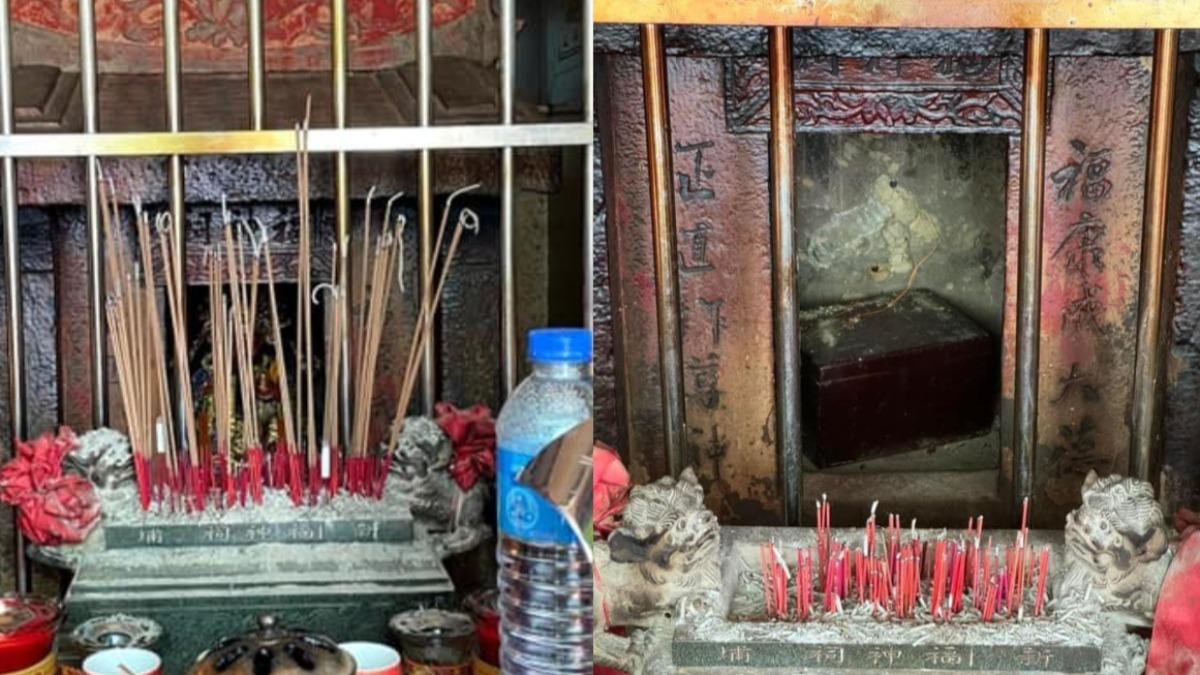 土地公神像遭不肖人士順走。（圖／翻攝自台灣美廟故事、「通霄人（讚）出來」臉書社團）