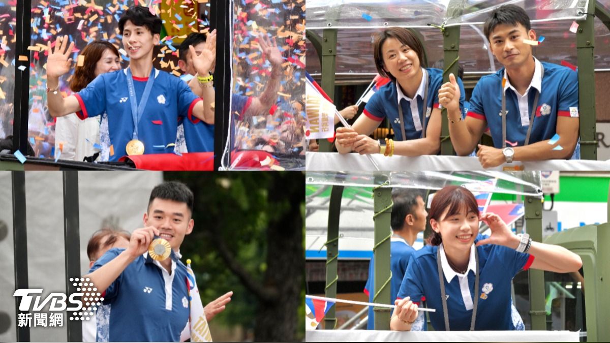圖輯/奧運英雄遊行全員嗨爆!王齊麟、林郁婷秀金牌 她臉頰愛心大放送