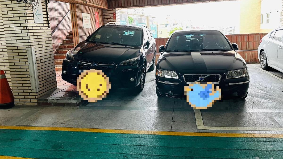 停車位爭霸戰!台中榮總一位難求 SUBARU直接「半插人行道」